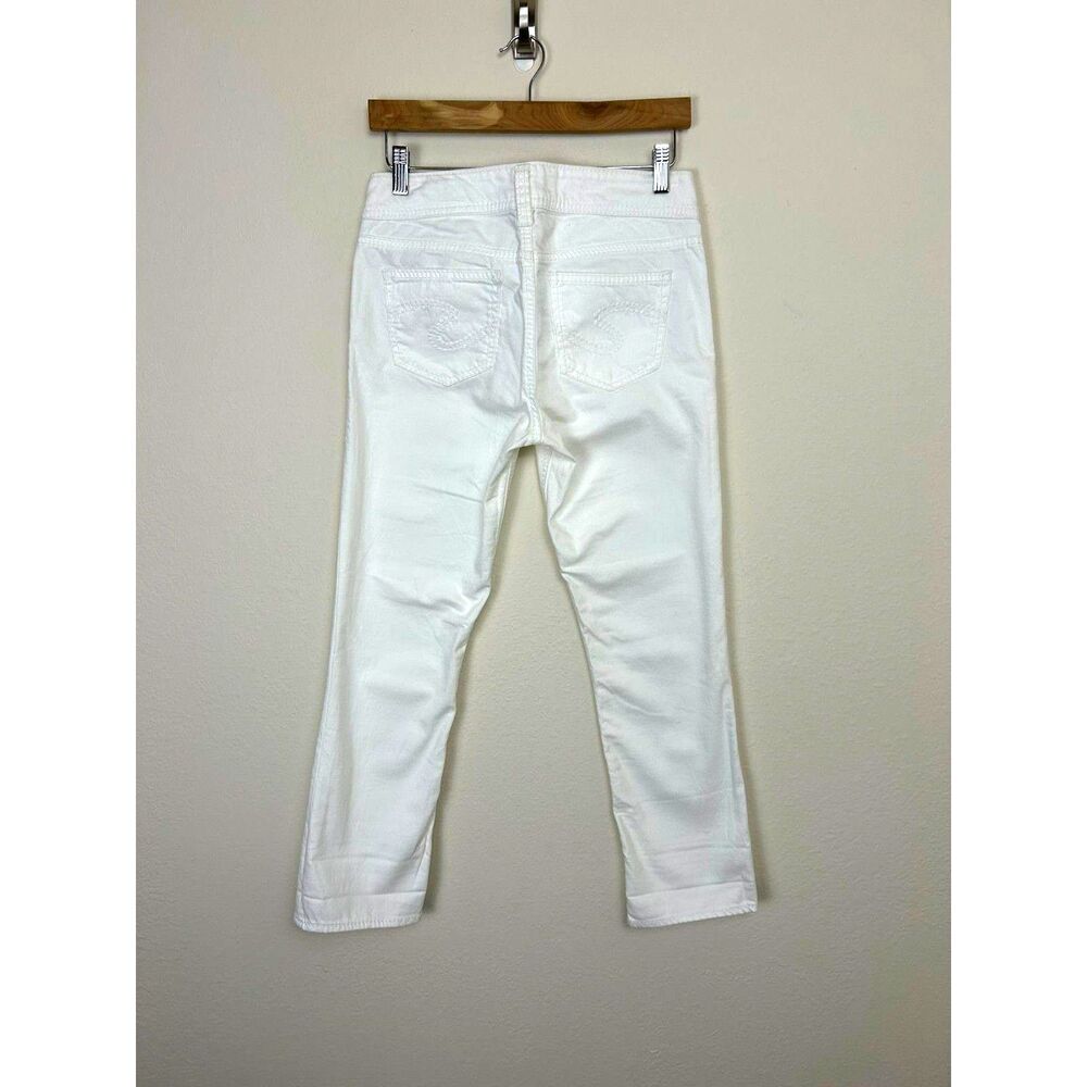 Silver Jeans Women's W26‎ White Denim Suki Capri Mid Rise - Picture 2 of 11